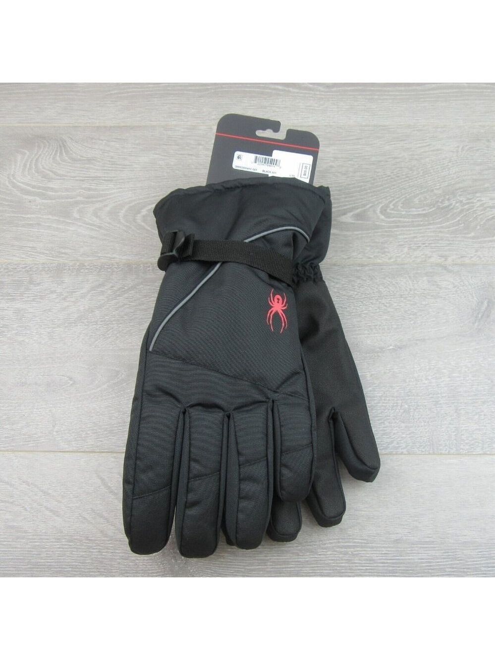Spyder Insulated Ski Winter Snow Black Red Gloves Men's Size Large / XL NEW - Picture 6 of 11
